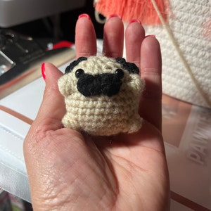 MADE TO ORDER - Chunky Pug Keychain or desk pal - your choice!