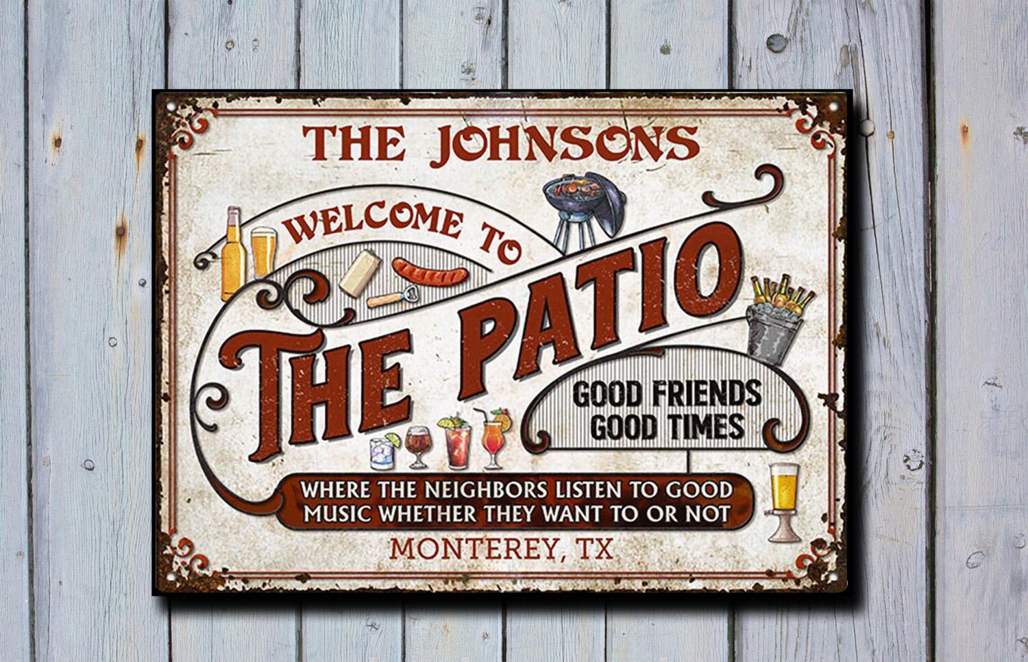 Personalized To The Patio Metal Sign Backyard Metal Etsy