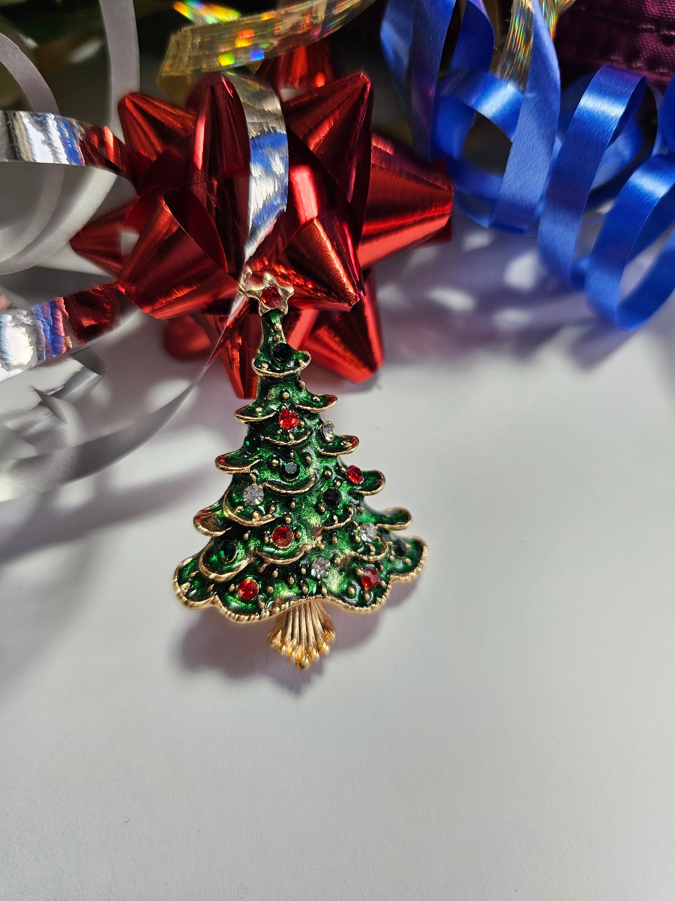 Handmade brooch Green Christmas Tree - Ornamentico shop