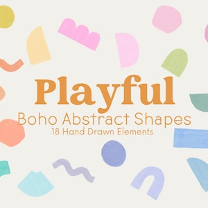 Clipart PNG dessinés à la main avec des formes colorées abstraites ludiques