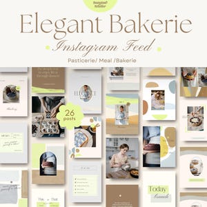 Modèle Instagram Boho Bakery pour Canva : 25 designs de messages élégants (produit numérique)