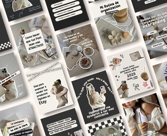 Neutral Viral Instagram Post Template – That Girl Aesthetic for Influencers, Social Media Coaches & Marketing Queens