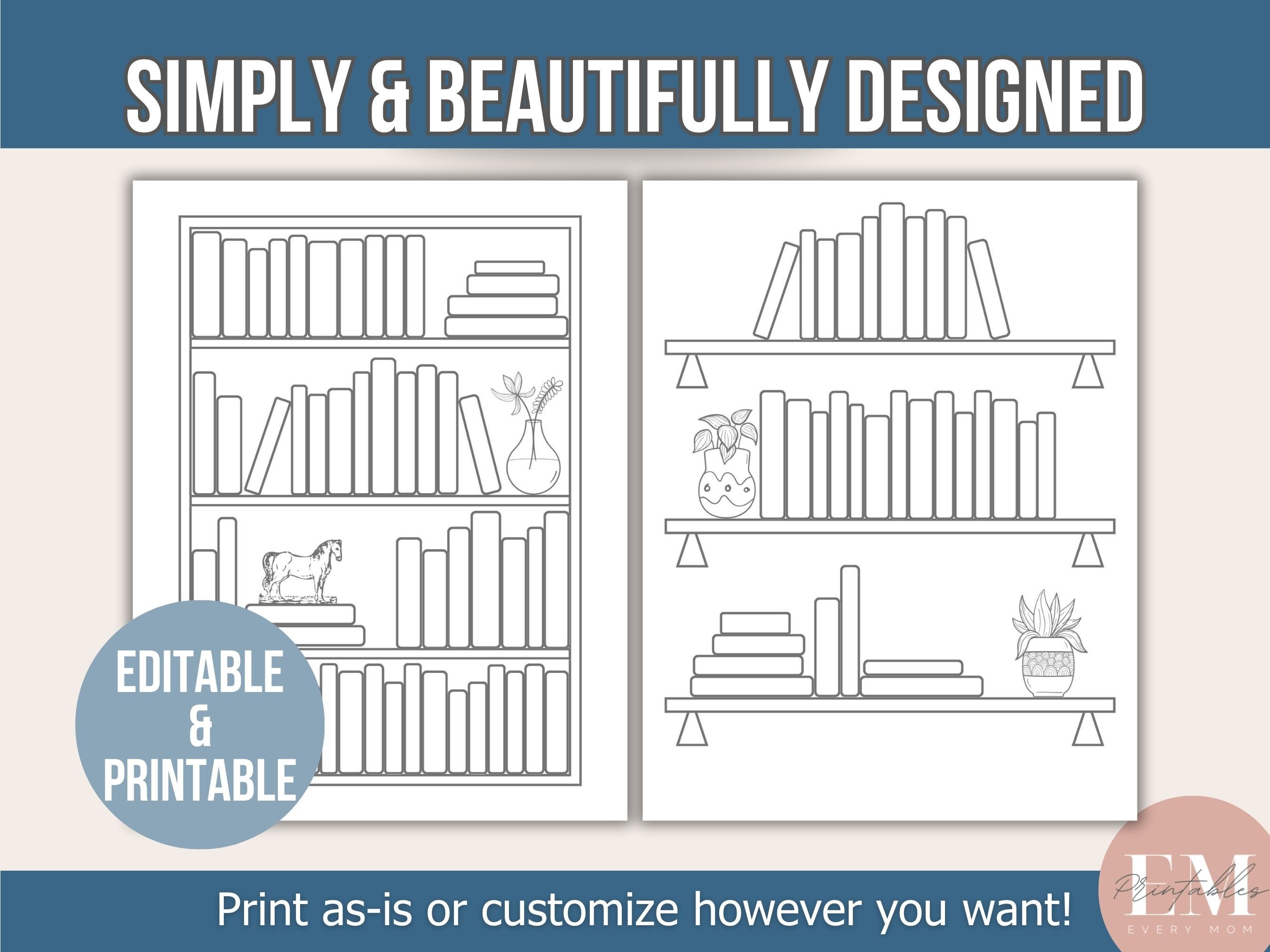 Booklist Tracker Printable Bookshelf Canva Template Reading Tracker Booklist Tracker Printable Bookshelf Canva Template Reading Tracker