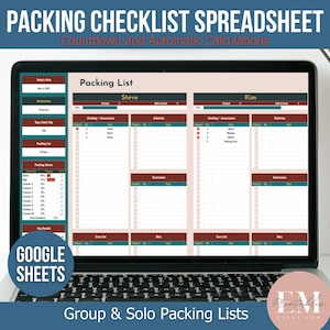 Google Sheets Packing Checklist Spreadsheet, Digital Packing List, Packing Google Sheet, Travel Pack List, Family Packing List, Vacation