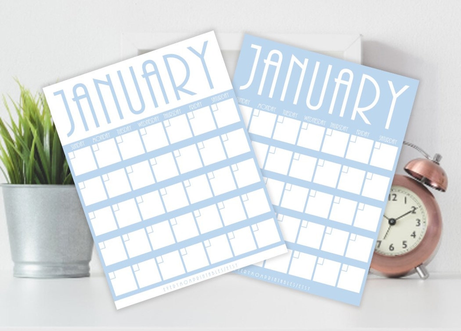 Vertical Calendar Printable Calendar Blank Blank Calendar Etsy