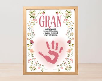 Gran Mother's Day Gift, Handprint Craft from Grandkids, Gran's Birthday