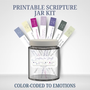 DIY Bible Verse Jar Kit: Color-Coded Christian Affirmations (Digital Download)