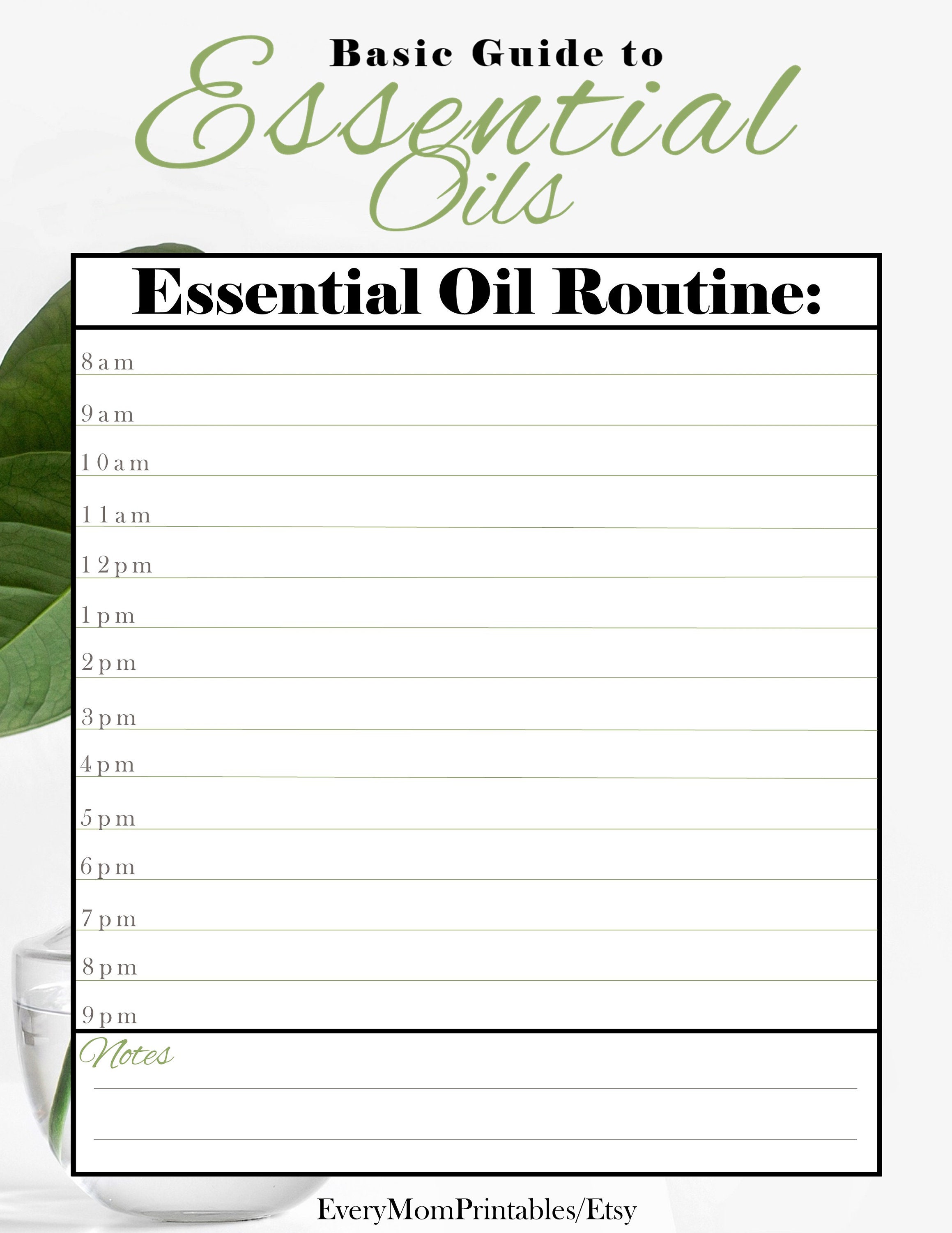 Essential Oils Printables Essential Oils Recipe Templates Essential Oil ...