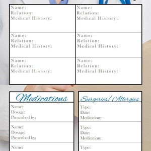 This is a Family History Information printable that comes in the Health Binder at Every Mom Printables