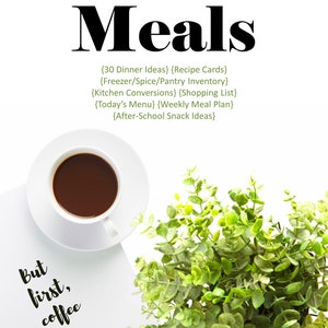 Cover page for the meal binder