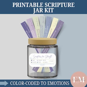 Pot de versets bibliques codés par couleur - pot de versets bibliques bricolage pour les émotions - Lisez-moi quand - affirmations chrétiennes - cadeau chrétien