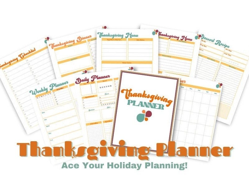 Thanksgiving Planner Printable Holiday Planner DIY Thanksgiving Thanksgiving Binder Turkey Day