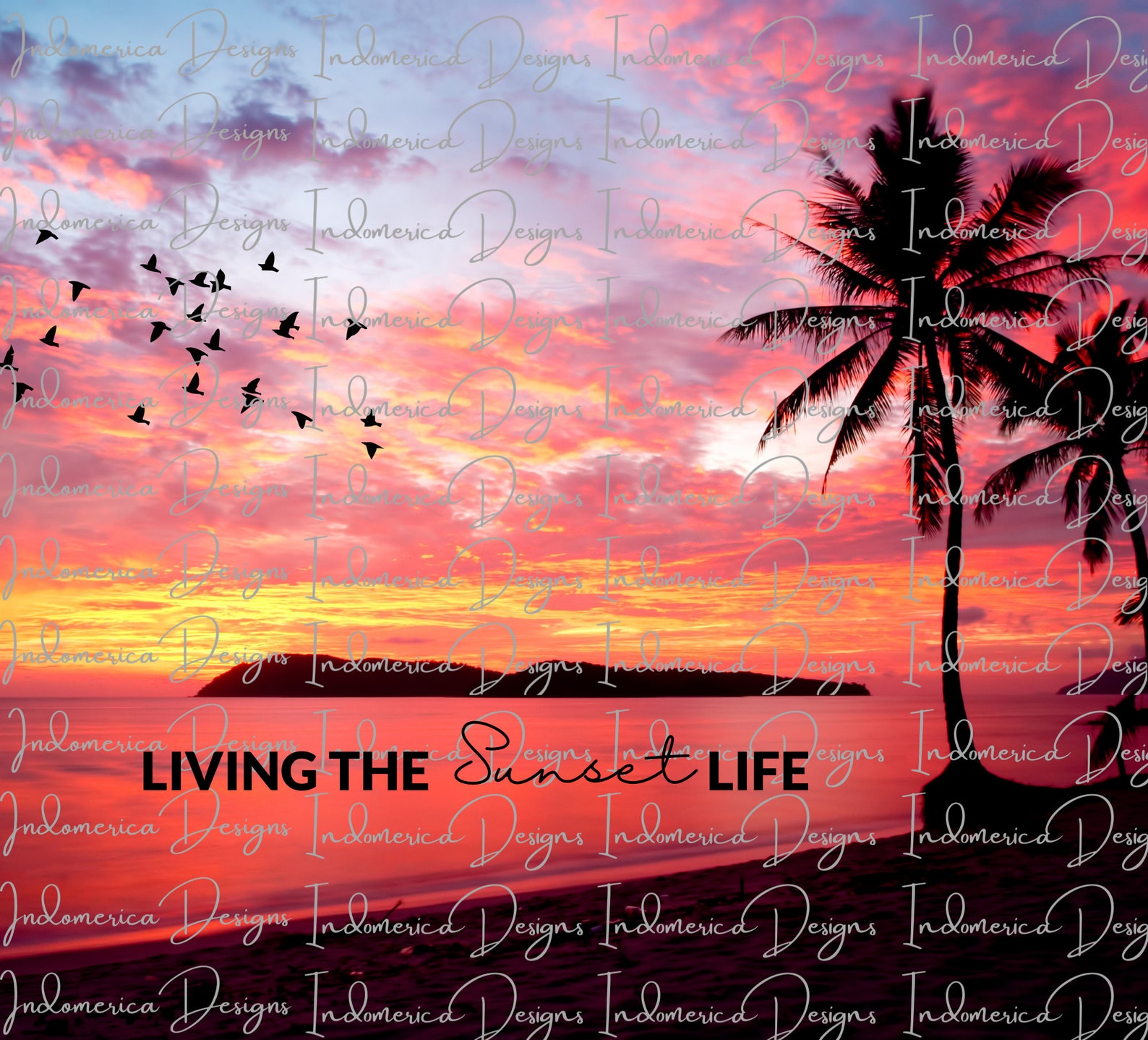 Sunset Life Tumbler Sublimation Design. DIGITAL DOWNLOAD .PNG - Etsy