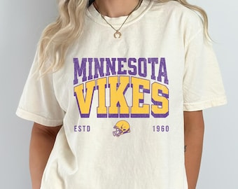 Camiseta de los Minnesota Vikings, camiseta de los Minnesota Vikings, camiseta extragrande de los Vikings, camiseta cómoda de los Vikings, camiseta de fútbol, camiseta extragrande de fútbol