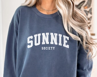 Sudadera Sunnie Society / Sudadera minimalista de cuello redondo / Sudadera de cuello redondo de gran tamaño / Sudadera unisex de colores cómodos / Sudadera de concienciación sobre la salud mental