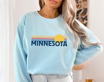 Sudadera de Minnesota, cuello redondo retro de Minnesota, suéter retro de Minnesota, sudadera con capucha de Minnesota, jersey de Minnesota, idea de regalo de Minnesota