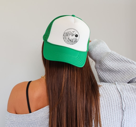 Retro Summer Trucker Hat, Retro Ocean Baseball Hat, Ocean Beach Trucker Hat, Ocean Waves Trucker Hat, Vintage Ocean Wave Trucker Hat