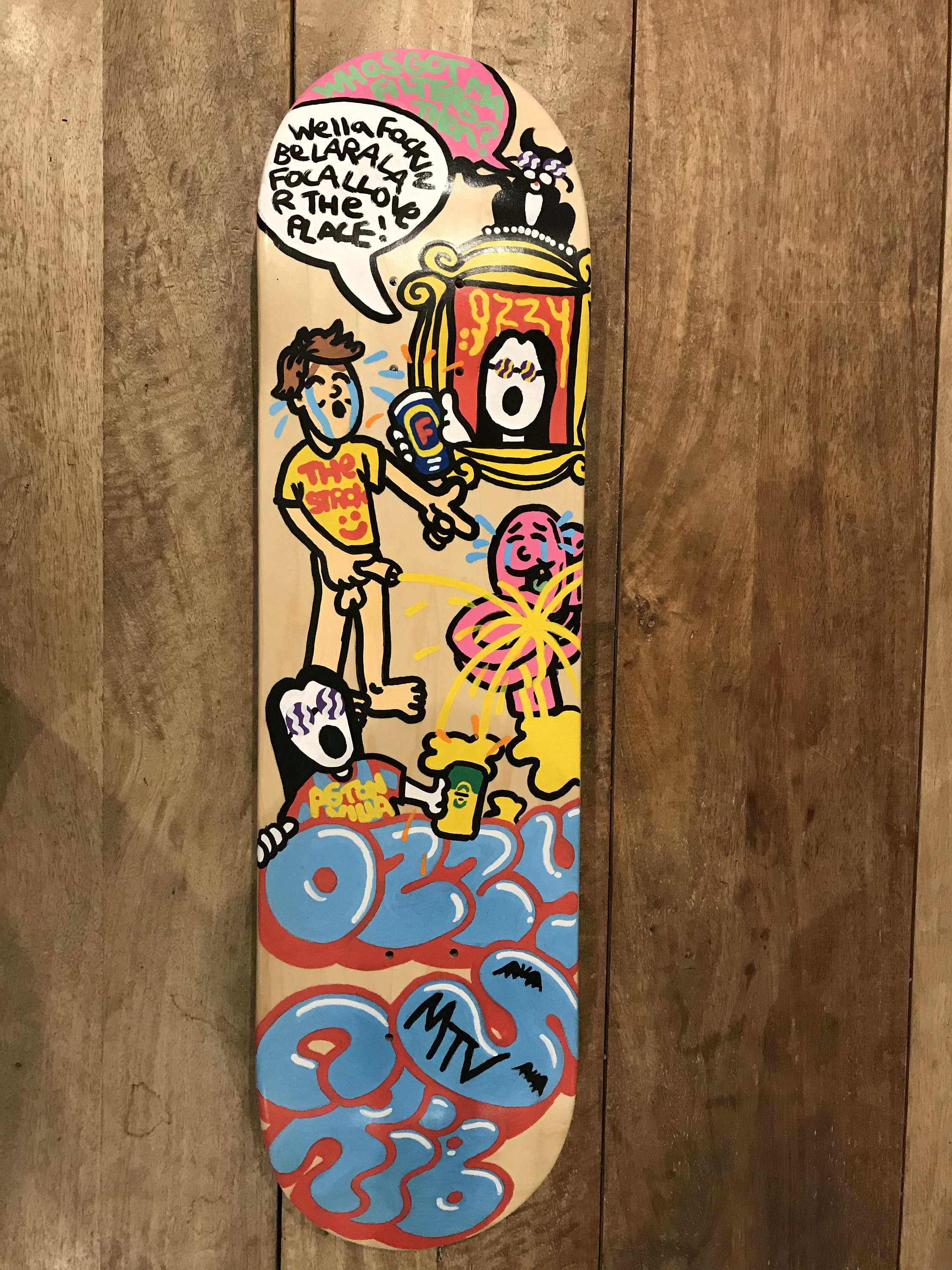 Hand Painted Skateboard Deck Ozzy Etsy UK