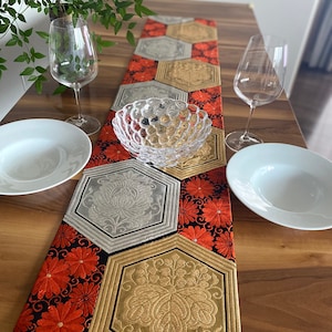 Vintage Japanese Kimono belt Obi table centerpiece(One of a kind)