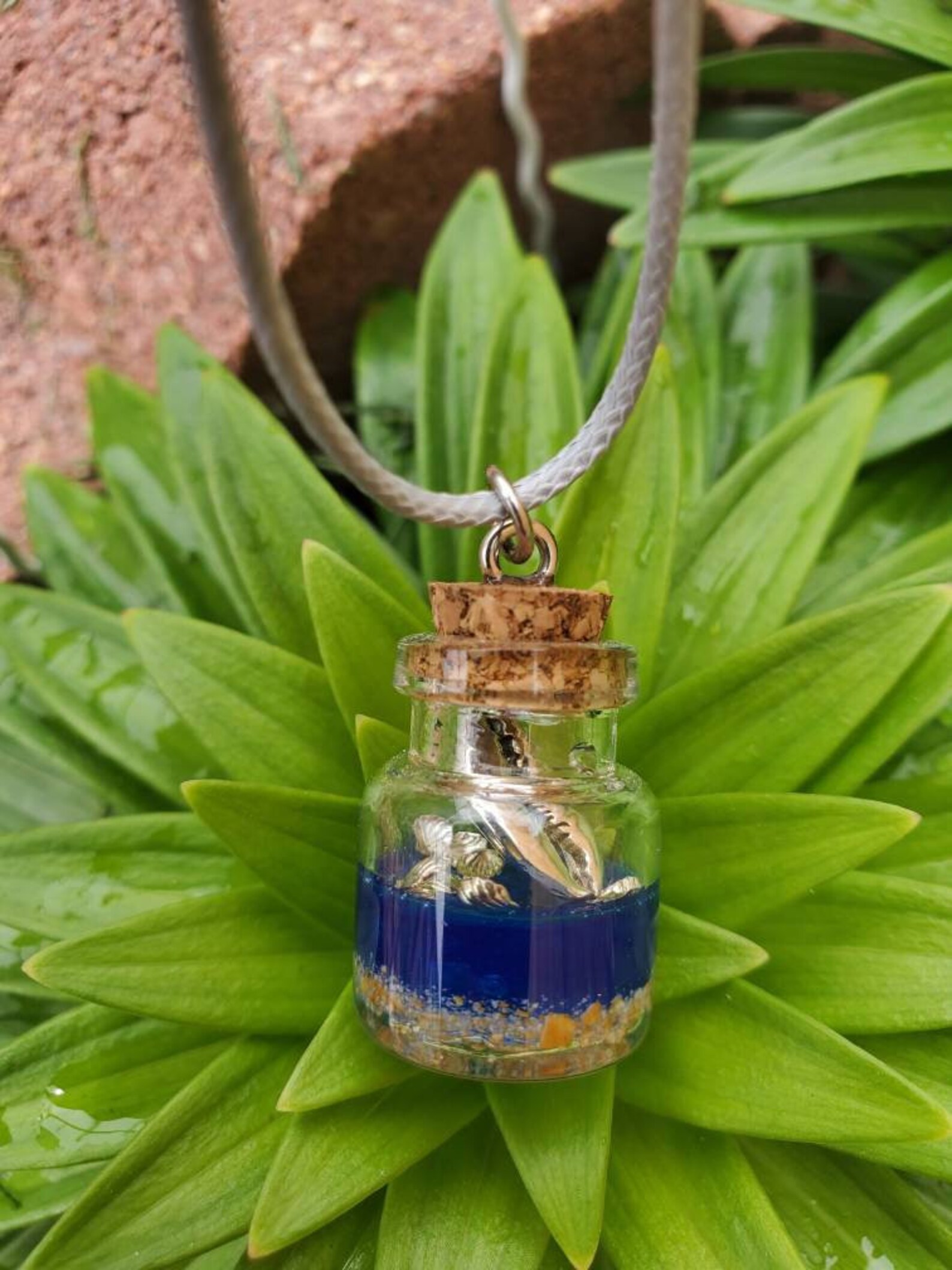 Ocean in a Jar Necklace Etsy
