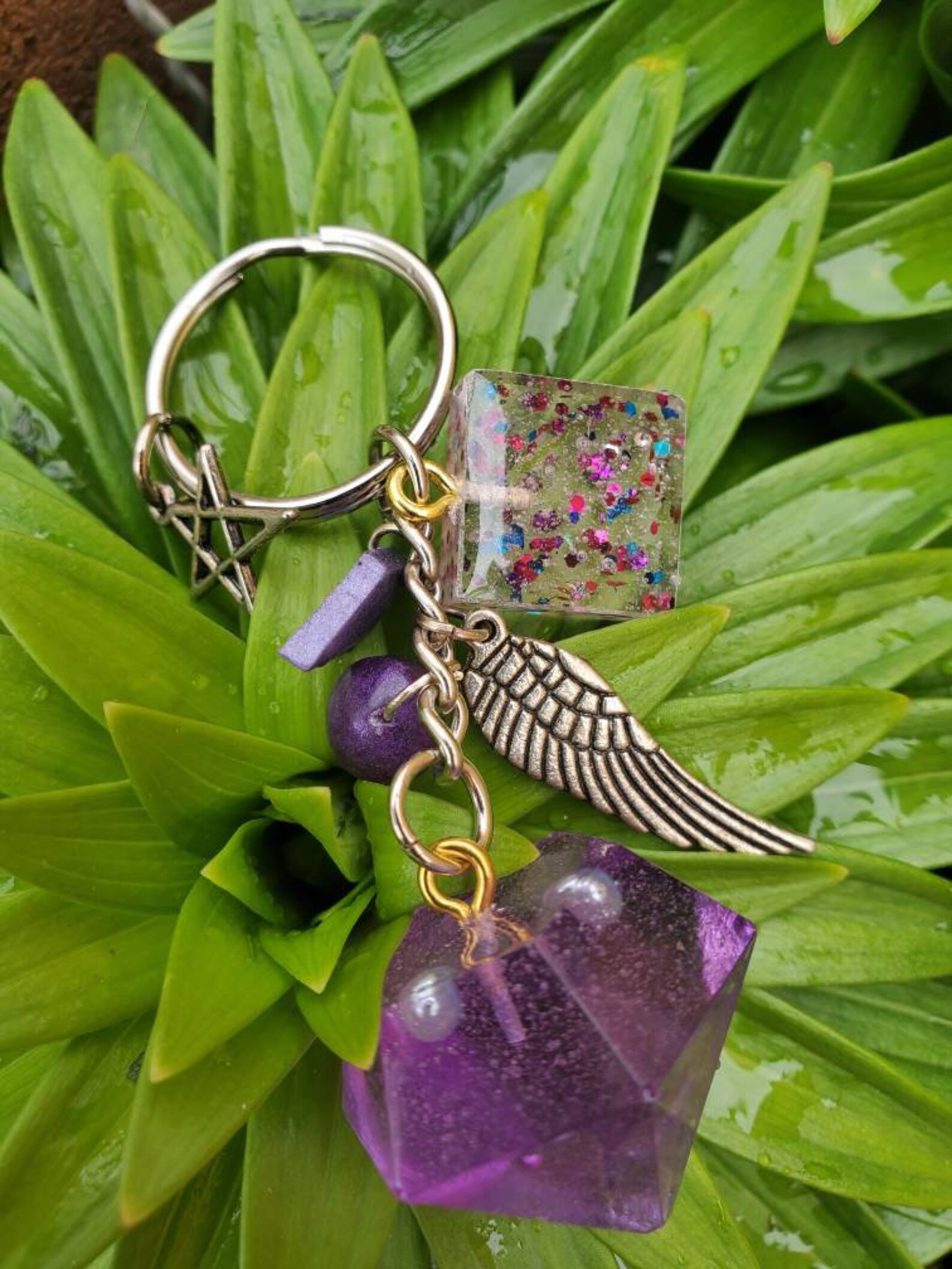 Purple Diamond Keychain Etsy