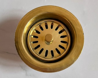 Brass kitchen sink strainer basket and stopper Brass Kitchen Sink Drain Kitchen Sink Stopper Handmade Brass kitchen sink strainer