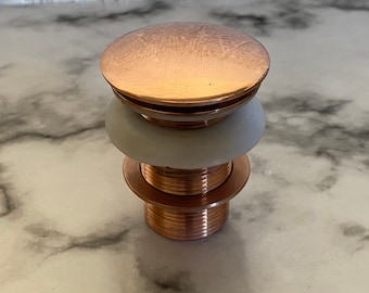 Copper Finish sink drain, Copper Finish sink Drain, Pop Up Drain Bathroom Sink Drain Stopper Vessel Sink Drain Detachable Basket Stopper