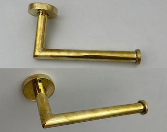 Unlacquered brass Toilet Paper Holder, Toilet Roll Holder for Bathroom, Kitchen, Washroom Wall Mount Farmhouse Bathroom Paper Holder