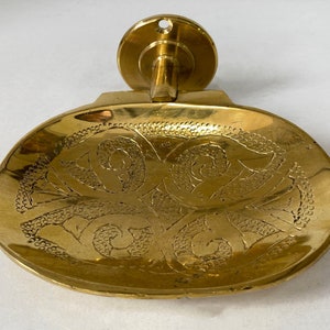 Handcrafted Solid Brass Soap Plate Dish, Antique Styled Hand Engraved Soap Tray Holder, Sponge Holder, Soap Holder , Vintage Design
