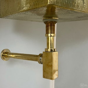 Tapón para fregadero de baño de latón macizo, juego completo de trampa P, trampa para botellas ajustable, kit de drenaje para fregadero de latón macizo, juego de tubo y tapón de drenaje emergente