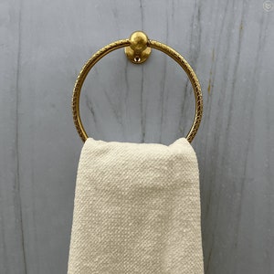 Brass Towel Ring for Bathroom Wall Mount Hand Towel Holder for Bathroom Wall Unlacquered Brass Kitchen Bath Towel Holder Hangers