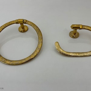Suporte de papel higiênico de latão, montagem na parede, anel de toalha de latão para banheiro, suporte de toalha de mão para banheiro, acessório de banheiro