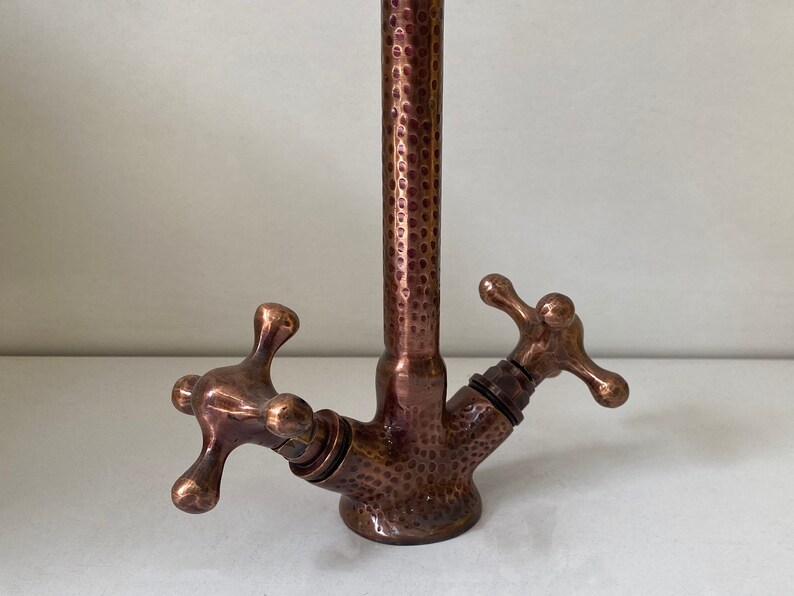 Copper Finish Gooseneck Kitchen Faucet Handcrafted Vintage Etsy