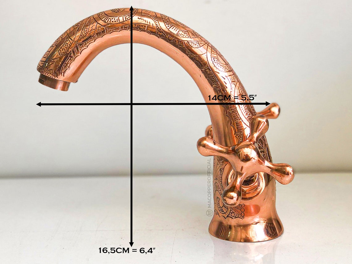 Handcrafted Copper Finish Bathroom Sink Faucet Powder Room - Etsy