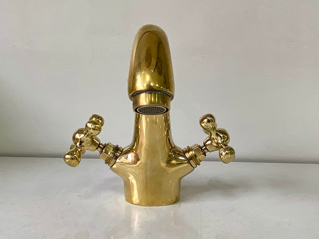 Brass Faucet For Bathroom Sink Unlacquered Solid Brass sink Etsy 日本