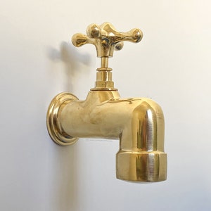 Brass farmhouse bathroom faucet ,Farmhouse wall water tap , Outdoor wall faucet , Brass water tap , Vintage wall faucet , Wall Mounted tap