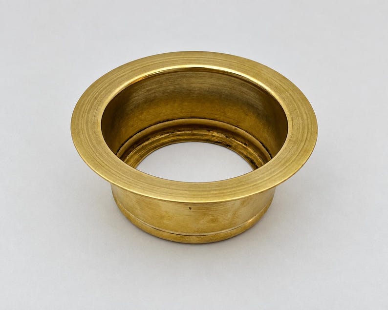 Unlacquered Brass Garbage Disposal Flange - Deep Kitchen Sink Flange, Fits 3-1/2 Inch Standard Drain Hole | Handmade Moroccan Solid Brass image 3