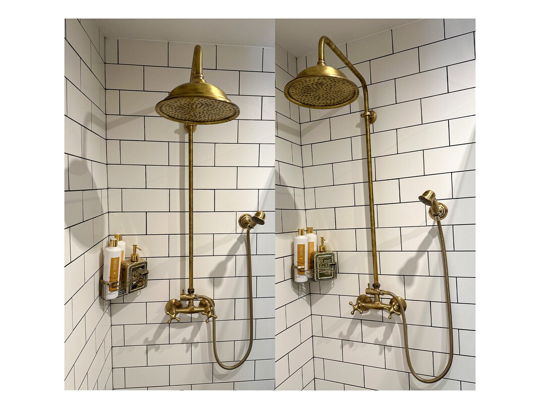 Outdoor Shower Fixtures, Antique Bronze Shower Faucet System With 8