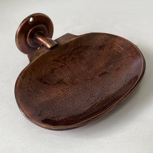 Hand Engraved Copper Wall Mounted Soap Dish, Handmade Soap Holder Copper , Handcrafted Wall Soap Dish, Shower Soap Holder , Free Shipping