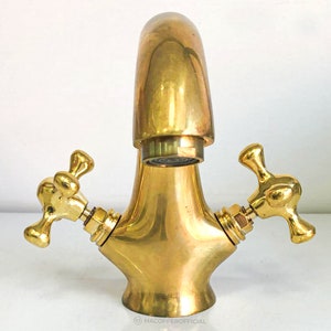 Unlacquered Brass Bathroom Faucet , Brass sink faucet , Bathroom Faucets , Farmhouse Bathroom Faucet , Brass bathroom vessel sink faucet