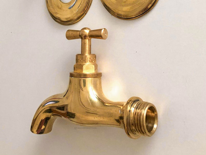 Outdoor Sink Brass Wall Faucet Small Water Spigot Etsy