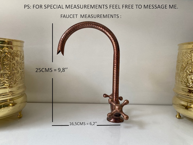 Copper Finish Gooseneck Kitchen Faucet Handcrafted Vintage Etsy