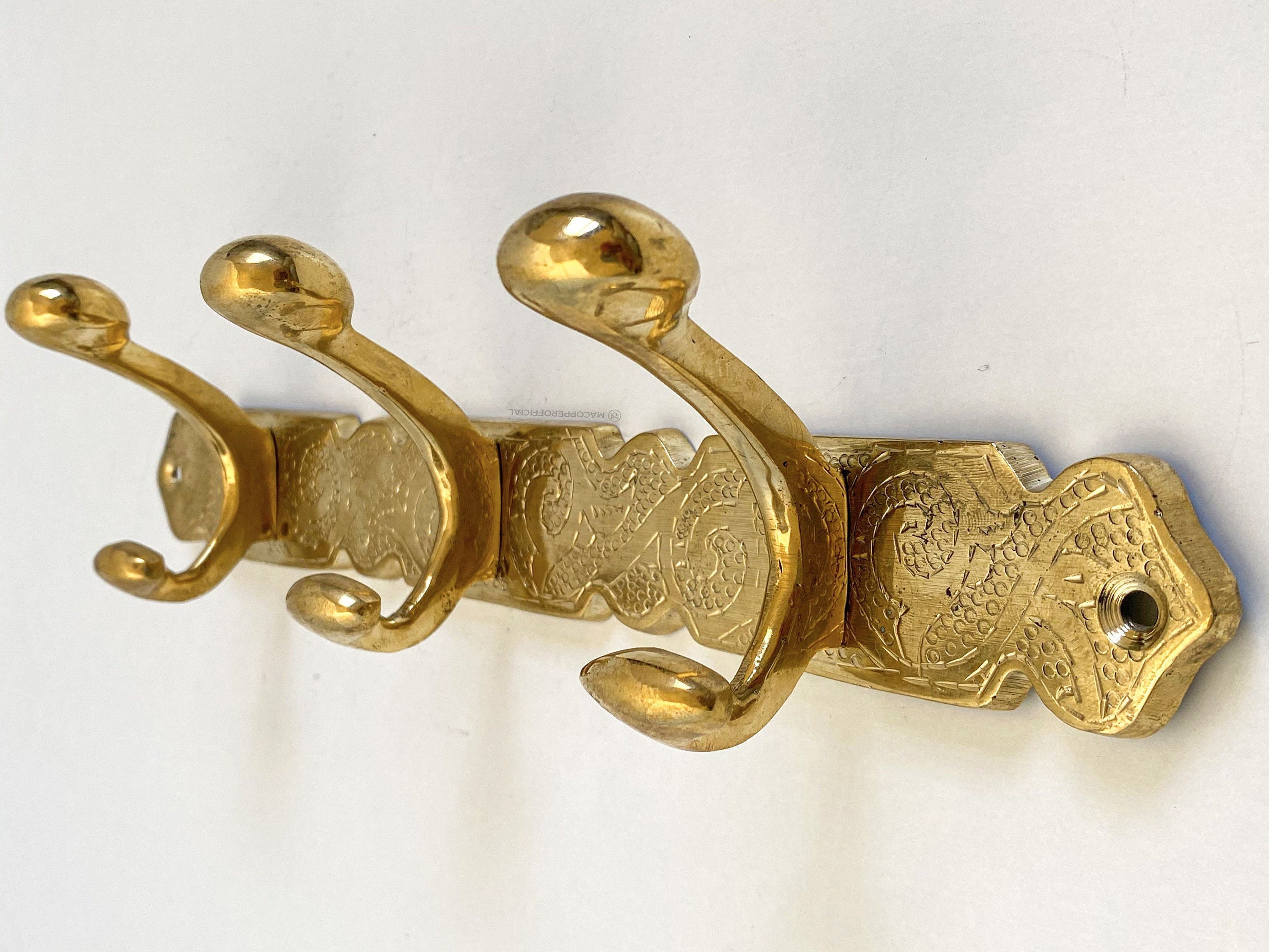 Vintage Brass Coat Rack Wall Mounted Solid Brass Coat Hook Towel Hanger Brass Hooks Robe Racks Antique Design Etsy