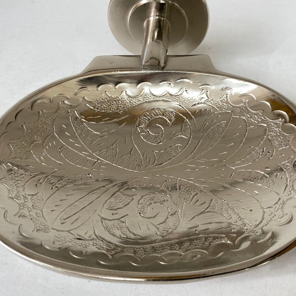 Hand Engraved Wall Mounted Soap Dish,Handmade Silver Wall Soap Holder, Handcrafted Soap Dish, Shower Soap Holder , Bathroom hardware