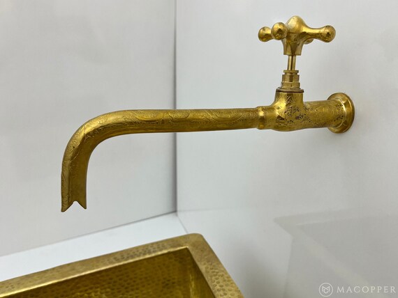 Rubinetto da Acqua Fredda Per Lavatrice Rubinetto a Muro in Ottone T007