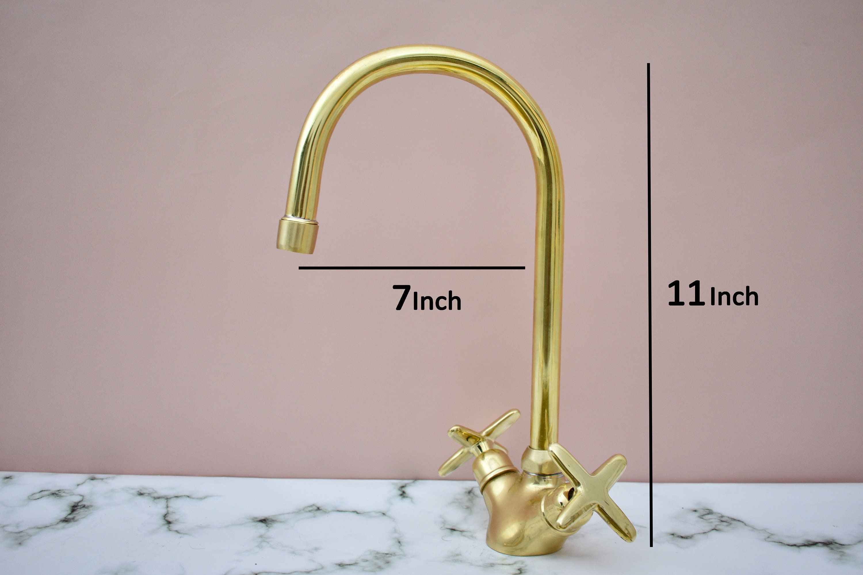 Brass Gooseneck Bathroom Faucet Vanity Solid Brass Faucet Etsy