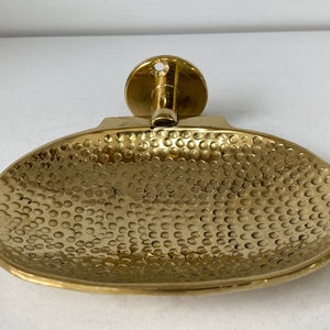 Handmade Solid Brass Wall Soap Holder, Handcrafted Soap Dish, Shower Soap Holder , Bathroom hardware, Hammered Wall Mounted Soap Dish