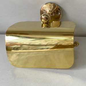 Porta carta igienica a parete, porta carta igienica in ottone massiccio non laccato, porta fazzoletti, porta carta igienica, porta carta igienica dorato, regalo