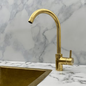 Brass Single Kitchen Faucet Kitchen Sink Faucet Unlacquered Brass Bathroom Faucet Antique Brass Bathroom Vanity Faucet