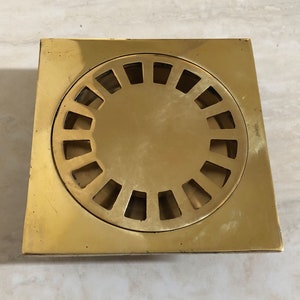 Solid Brass Floor Drain with Removable Cover, Square Bathroom Drain Can be used in Shower, Kitchen, Bathroom, Garage, Basement, Toilet